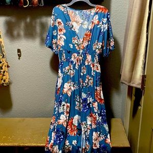 Women Xl floral maxi dress new